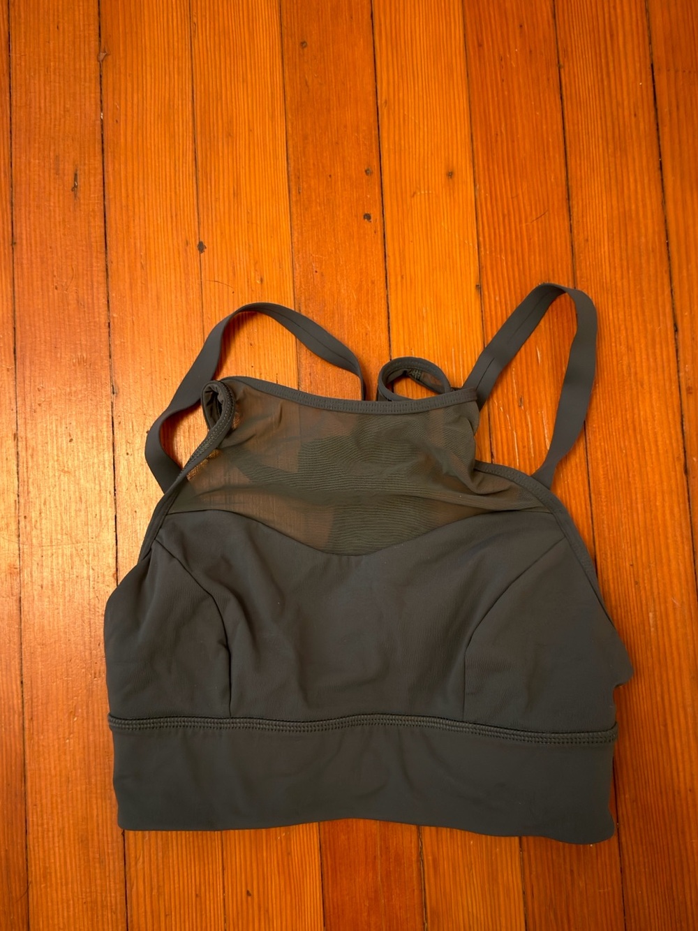 Lululemon Forrest Green Mesh High Neck Sports Bra
